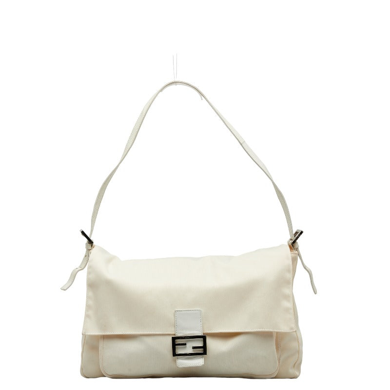 Fendi Manma Bucket Sliding Shoulder Bag White Linen Leather Ladies Fendi