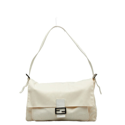 Fendi Manma Bucket Sliding Shoulder Bag White Linen Leather Ladies Fendi