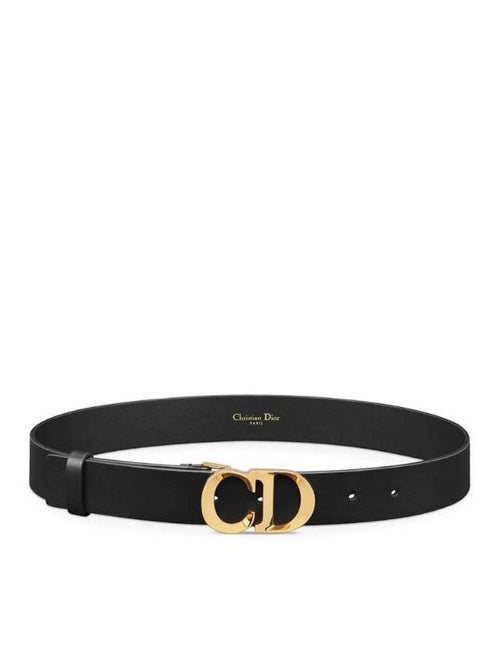 30mm Smooth Calfskin Belt Black Dior