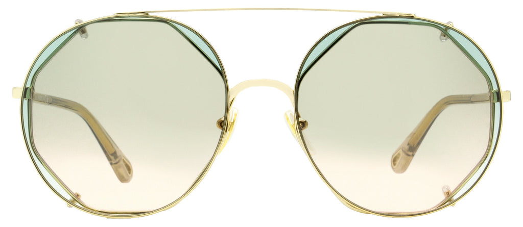 Chloe Women's Clip-on Sunglasses CH0041S 001 Gold/Clear 57mm