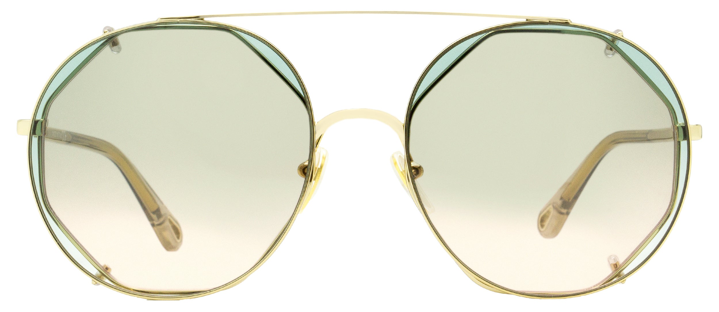 Chloe Women's Clip-on Sunglasses CH0041S 001 Gold/Clear 57mm
