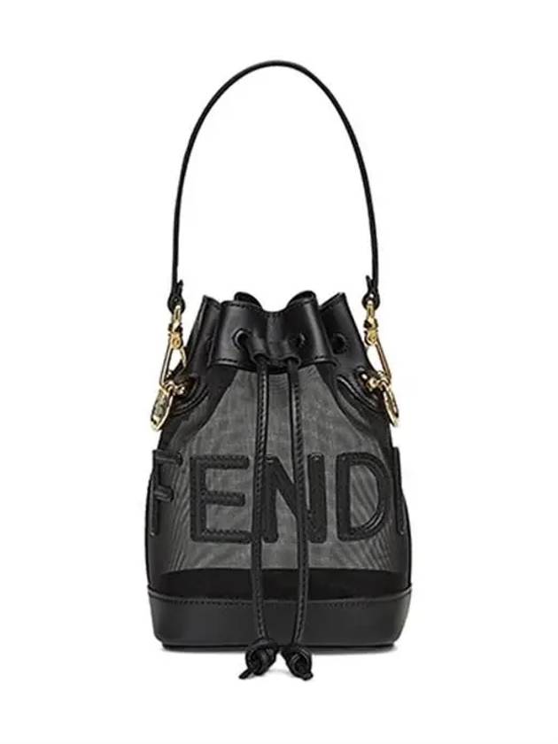 Fendi Mon Tresor Mesh Small Bucket Bag Black