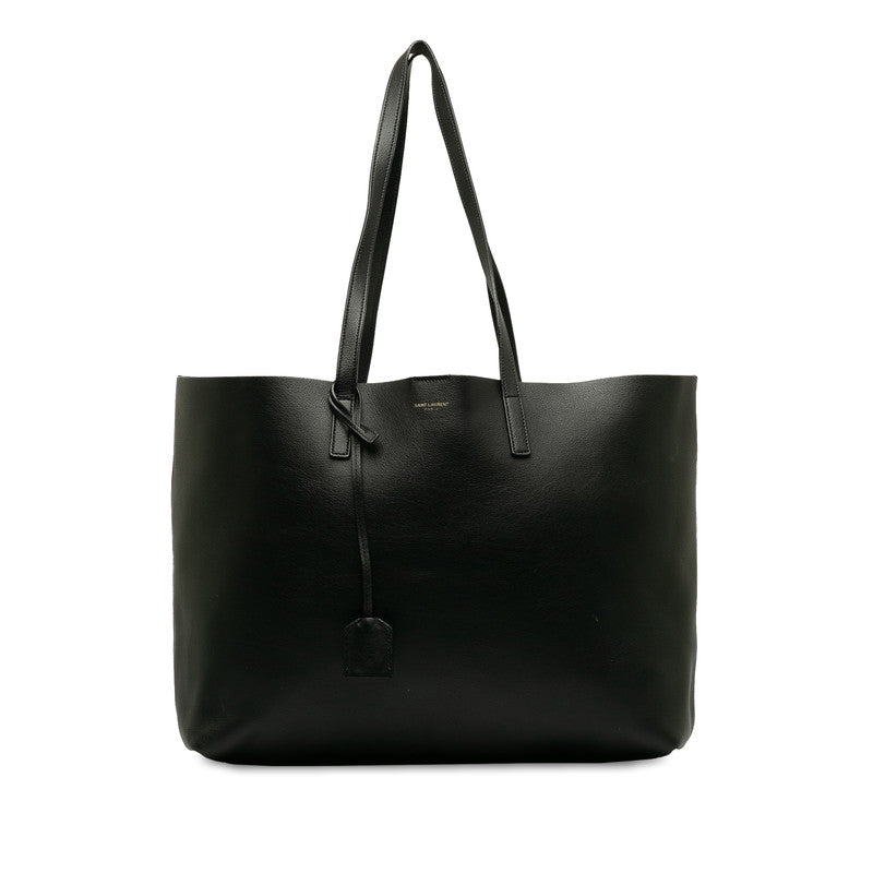 Saint Laurent Tote Shopper Bag in Calf Leather Black 394195