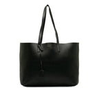 Saint Laurent Tote Shopper Bag in Calf Leather Black 394195
