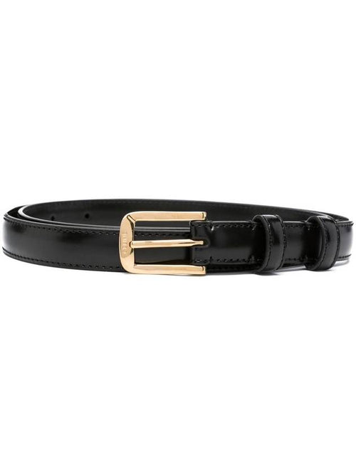 CELINE 18mm Triomphe Taurillon Leather Belt Black