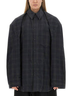 Balenciaga Checked Pattern Long Sleeve Shirt Grey