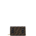 F is Fendi Convertible Belt Bag Leather with Zucca Embossed Detail