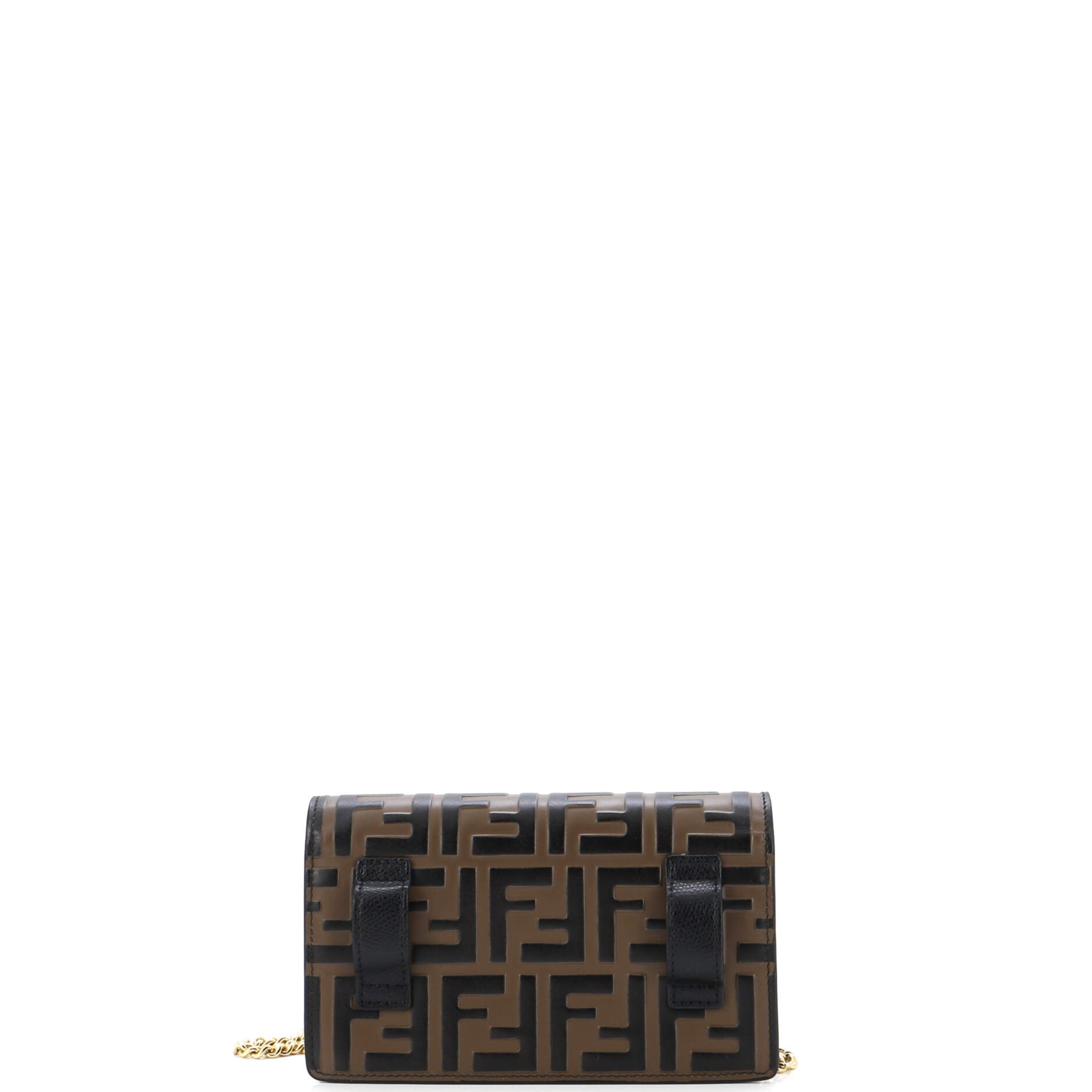 F is Fendi Convertible Belt Bag Leather with Zucca Embossed Detail