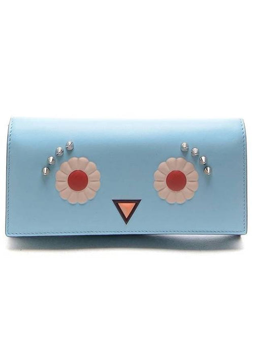 Fendi Face Wallet Chain Cross Bag Blue