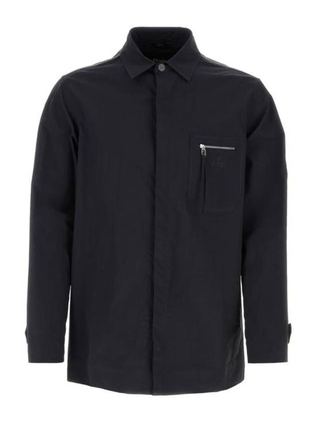 Fendi Nylon Long Sleeve Shirt Blue