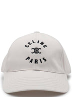 CELINE Paris Triomphe Embroidered Ball Cap Craie
