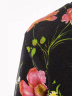 Balenciaga N26 women's knitted sweater Poppy print wool cropped cardigan