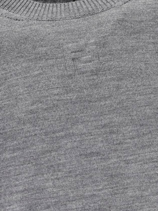Fendi Crew Neck Wool Sweatshirt Grey