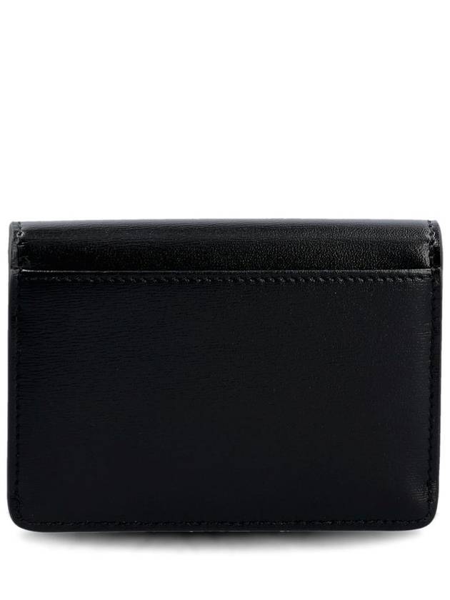 CELINE Triomphe Shiny Calfskin Flap Card Wallet Black