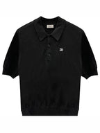 CELINE Triomphe Cotton Polo Shirt Black