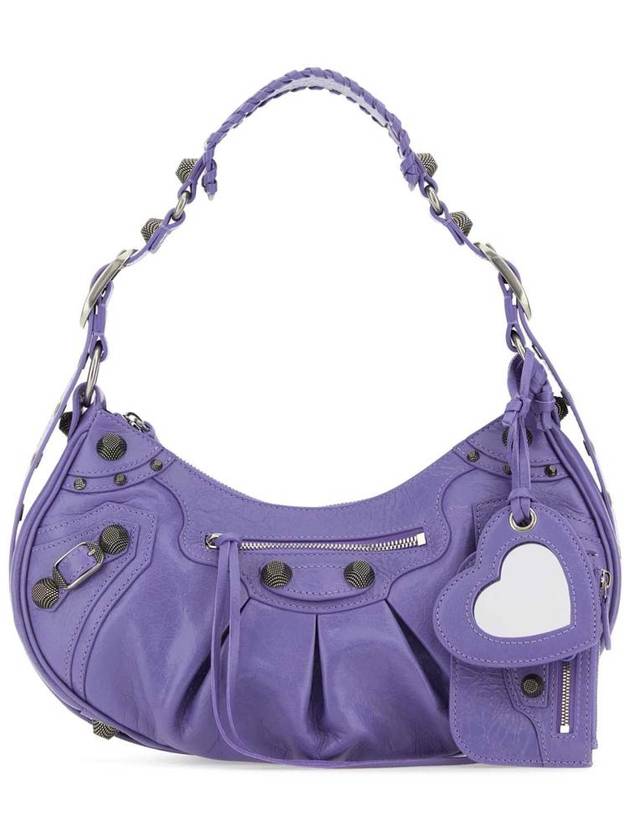 Balenciaga Le Cagole Small Leather Shoulder Bag Purple