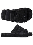 Fendi Logo Cloud Rubber Slippers Black
