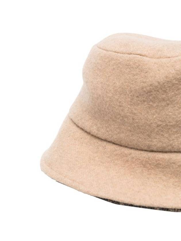 Fendi FF Logo Wool Bucket Hat Camel