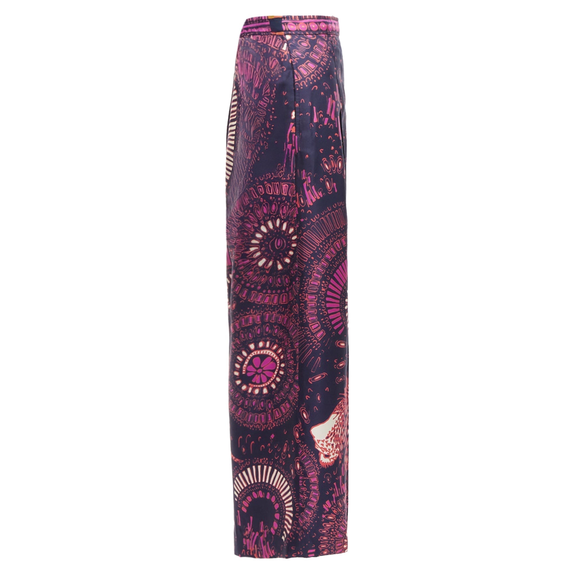 Christian Dior kaleidoscope animal print cotton wide pants