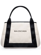 Balenciaga Cabas Logo Canvas Small Tote Bag Black