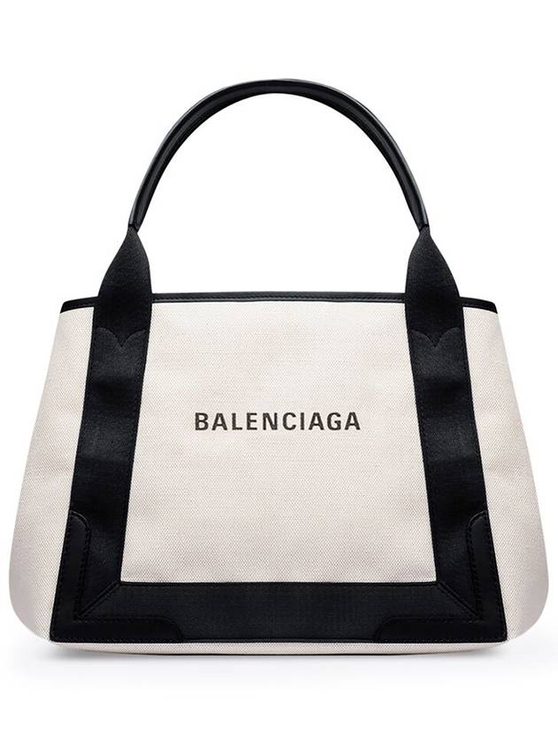 Balenciaga Cabas Logo Canvas Small Tote Bag Black