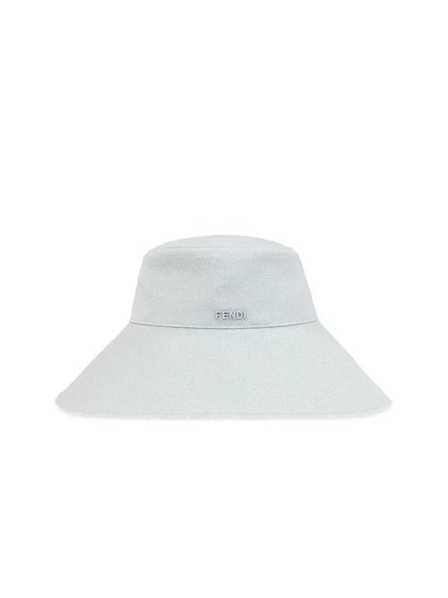 Fendi Logo Plaque Cloche Bucket Hat Light Blue
