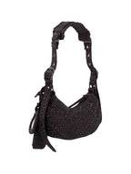 Balenciaga Le Cargol XS Canvas Shoulder Bag Black