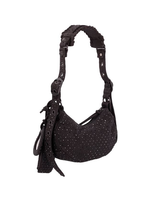 Balenciaga Le Cargol XS Canvas Shoulder Bag Black