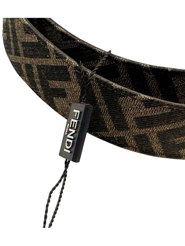 Fendi Embroidered Canvas Belt Brown