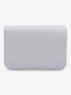 Balenciaga Logo Tripold Leather Half-Wallet Light Grey