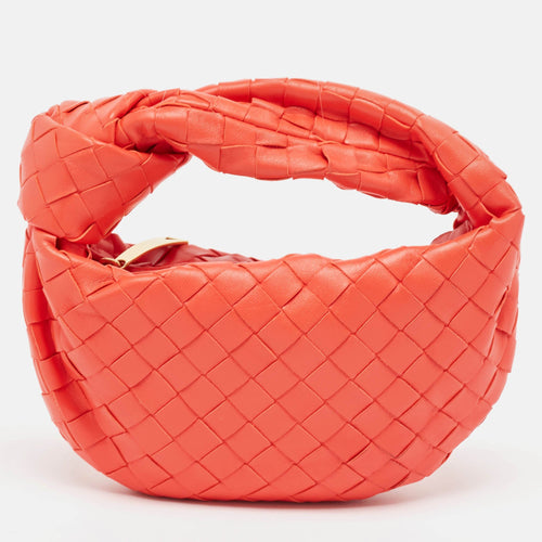 Bottega Veneta Orange Intrecciato Leather Mini Jodie Bag