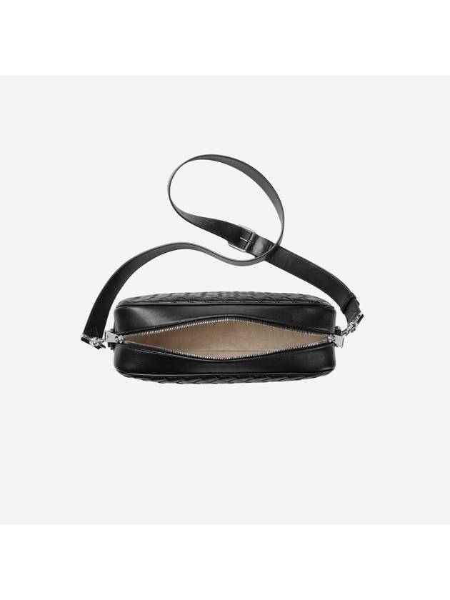 Bottega Veneta Intrecciato Camera Medium Cross Bag Black