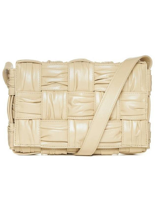 Bottega Veneta Cassette Intrecciato Leather Cross Bag Porridge