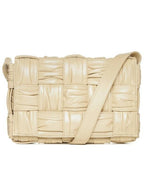 Bottega Veneta Cassette Intrecciato Leather Cross Bag Porridge