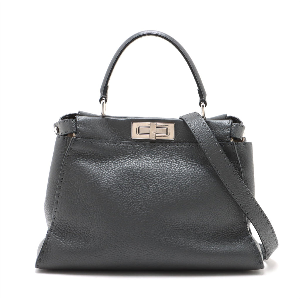 Fendi Peekaboo Regulator Selleria Leather 2WAY Handbag Gr 8BN290