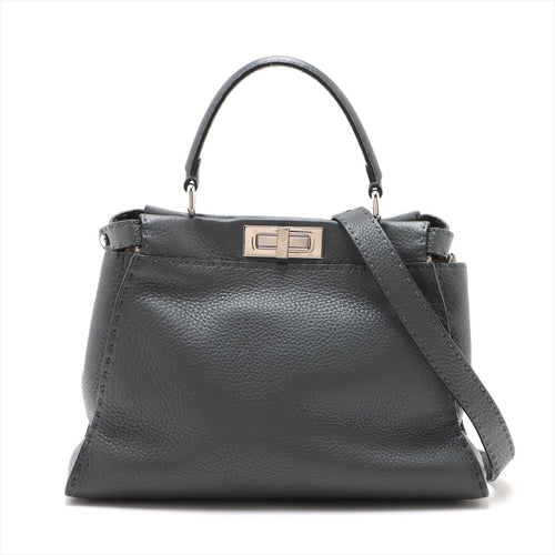 Fendi Peekaboo Regulator Selleria Leather 2WAY Handbag Gr 8BN290