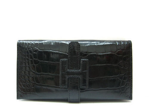 Hermes Wallet H1115 Ladies Wallet Black