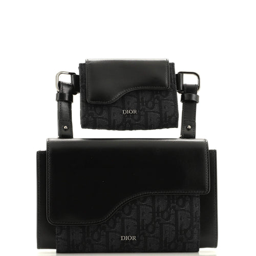 Dior Elite Shoulder Pouch Oblique Canvas and Calfskin