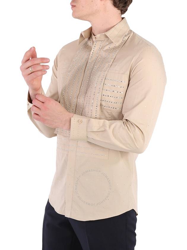 Burberry Burberry Men's Sesame Crystal Embroidered Formal Shirt, Brand Size 39 (Neck Size 15.5")