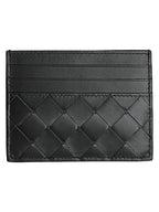 Bottega Veneta Intrecciato Leather Card Wallet Black