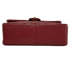 CHANEL - Single Flap Matelasse Red Lambskin Shoulder Bag
