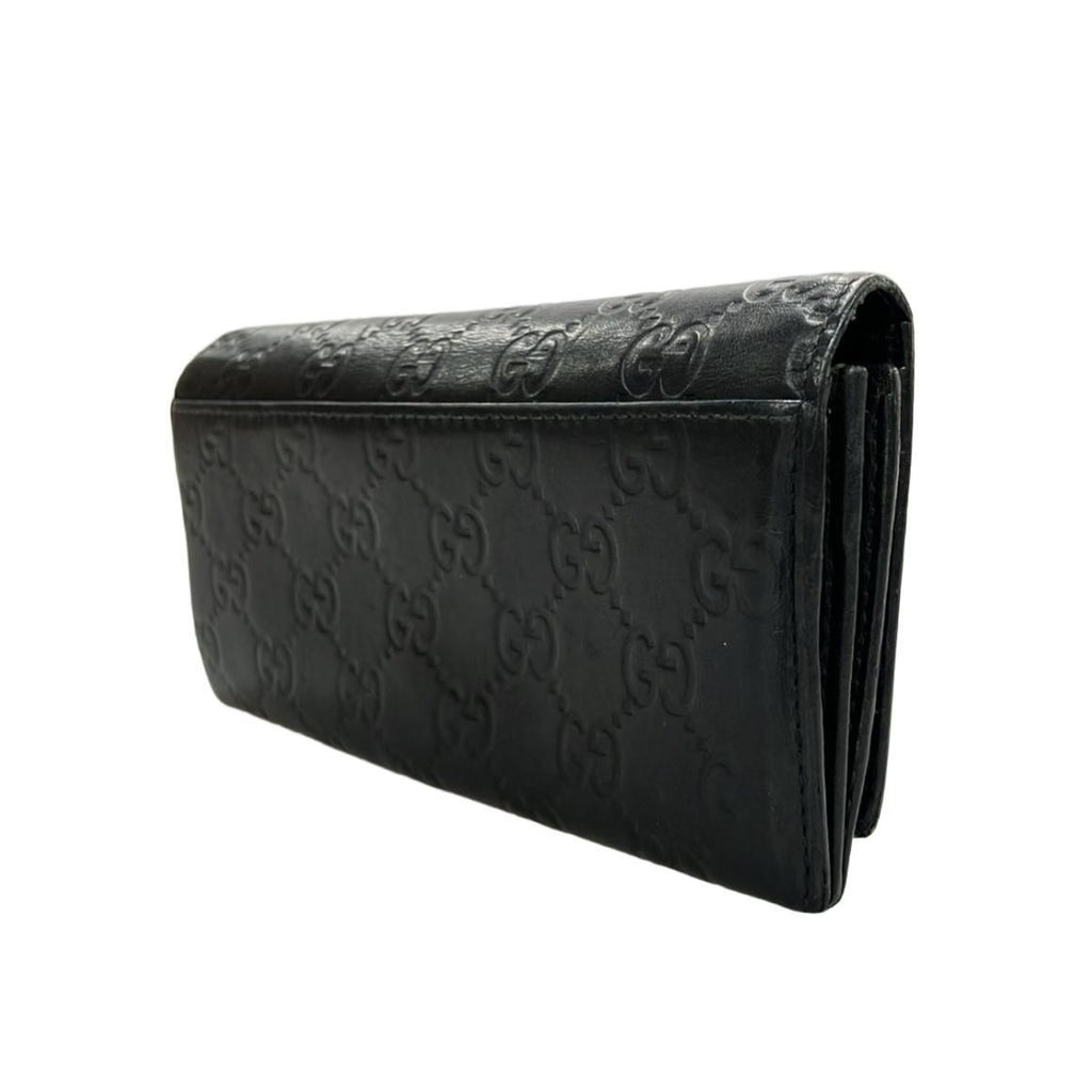 GUCCI Guccissima Avel Continental Flap Wallet Black IT6BCY4WJZR4