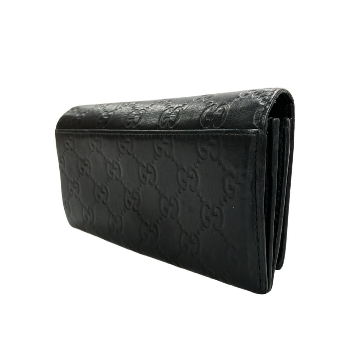 GUCCI Guccissima Avel Continental Flap Wallet Black IT6BCY4WJZR4