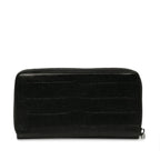Saint Laurent Long Wallet in Crocodile Black 529899