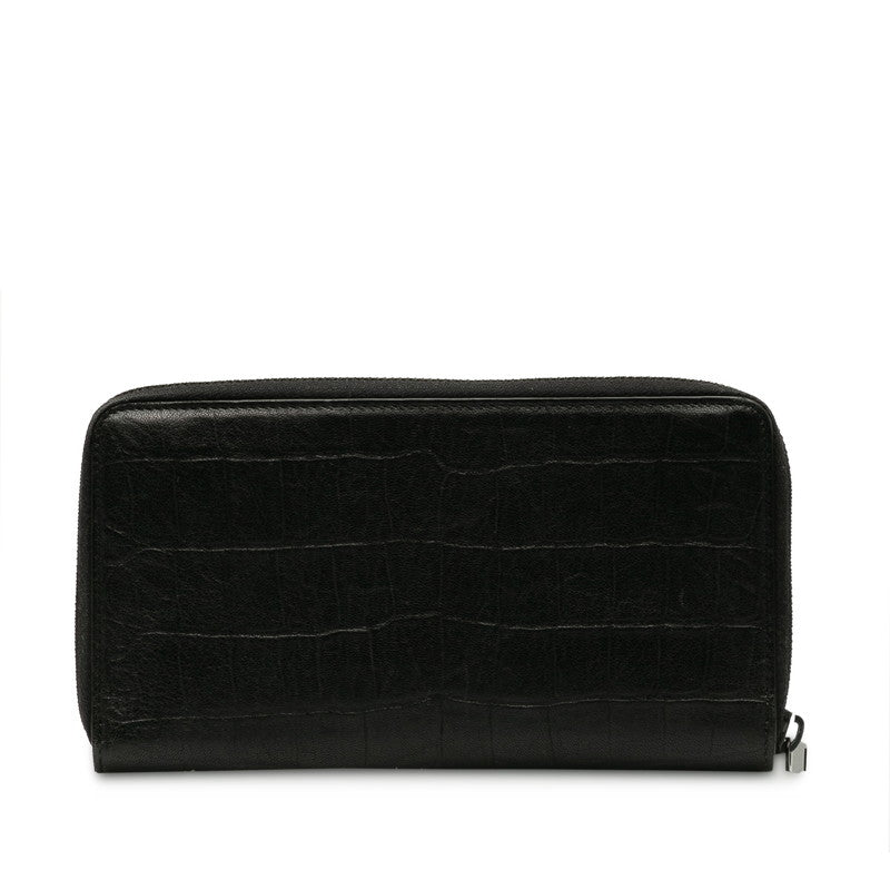 Saint Laurent Long Wallet in Crocodile Black 529899