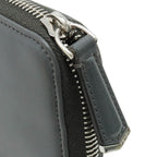 FENDI FENDI Rainborrell Chestdowns Round Jeep Round Fassner Long Wallet Leather Gray Silver  8M0299