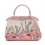 Fendi Mini Peekaboo Canvas × Leather 2WAY Handbags Pink 8BN244