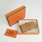 Hermes Wallet H022 Ladies Cow Leather Coffee
