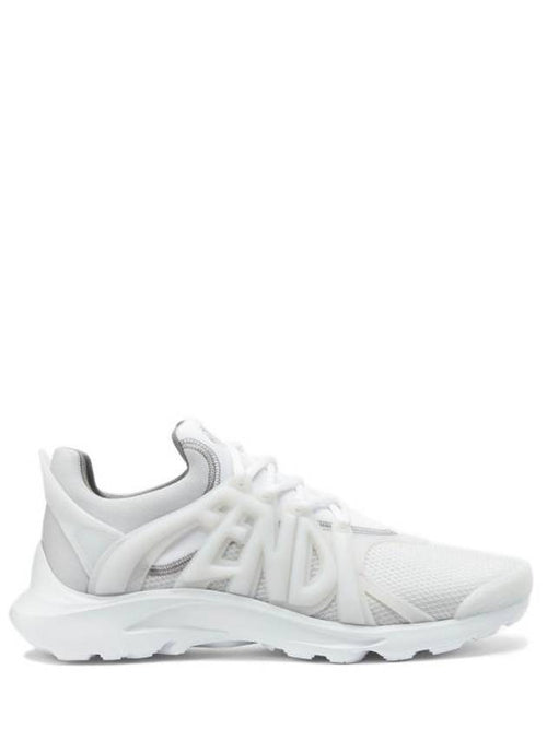 Fendi 3D Rubber Logo Low Top Sneakers White
