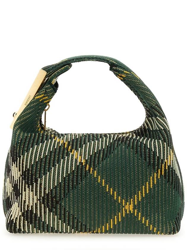 Burberry Peg Medium Check Pattern Duffel Bag Green